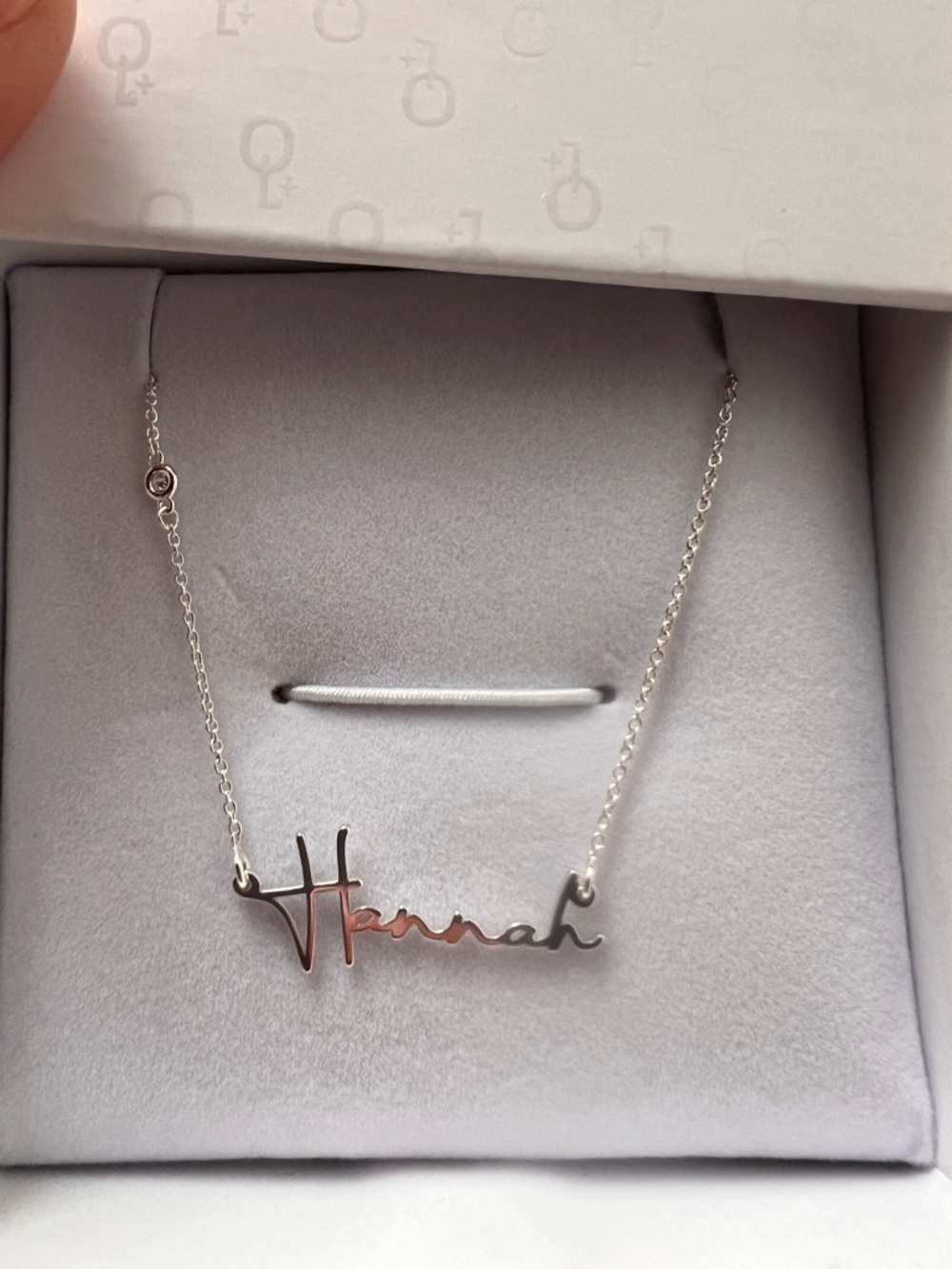 Personalized Hannah Sterling Silver Nameplate Necklace